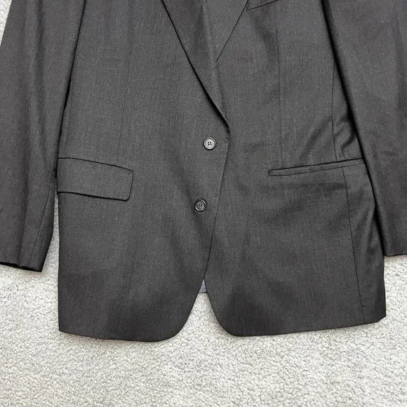 Hart Schaffner Marx Blazer Mens 46L Gray Excellent Wool Gold Trumpeter Jacket - Picture 3 of 11